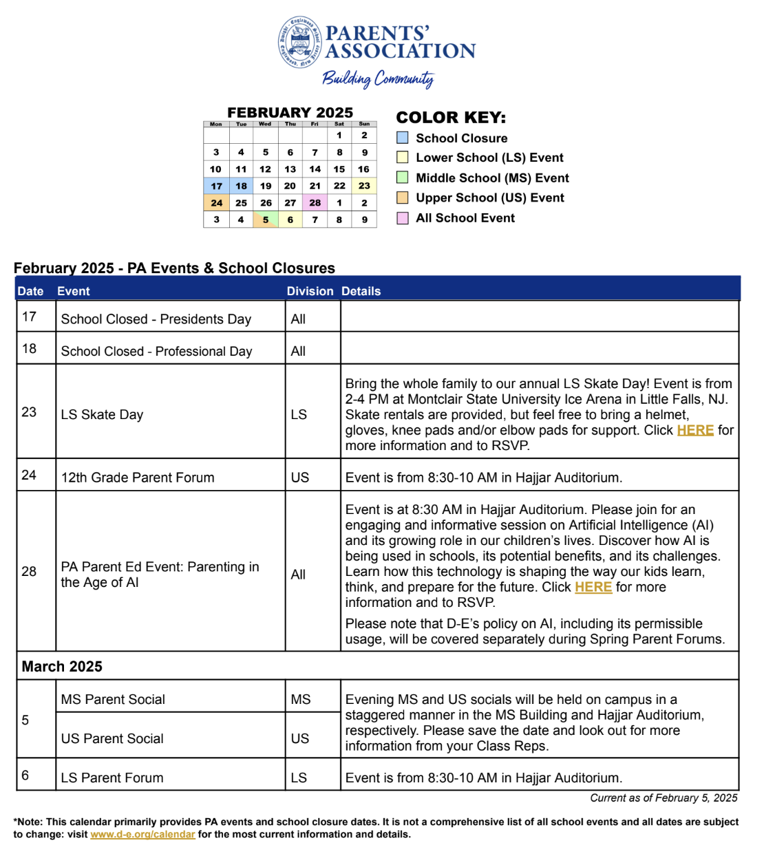 November 2024 PA Calendar